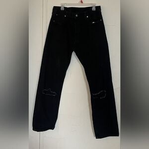 Levi's 501 Men's black Jeans Destroyed Euc 38 X 34 Classic Fit
